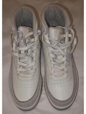 Reebok Classic White and Gray High-Top Sneakers